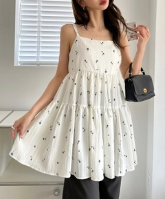 Lame chiffon ribbon slit onepiece(eme11087)（ワンピース）｜M me