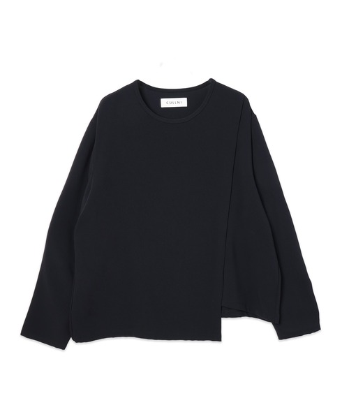CULLNI(クルニ)の「Triacetate Airy Cloth Wrap Long Sleeve Pullover(Tシャツ/カットソー・メンズ・オフホワイト/ネイビー/ブラウン/ブラック・2/1/0)」の4枚目の写真