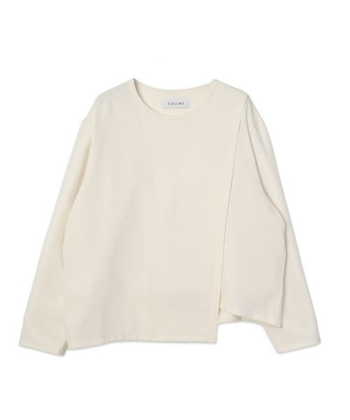 CULLNI(クルニ)の「Triacetate Airy Cloth Wrap Long Sleeve Pullover(Tシャツ/カットソー・メンズ・オフホワイト/ネイビー/ブラウン/ブラック・2/1/0)」の2枚目の写真