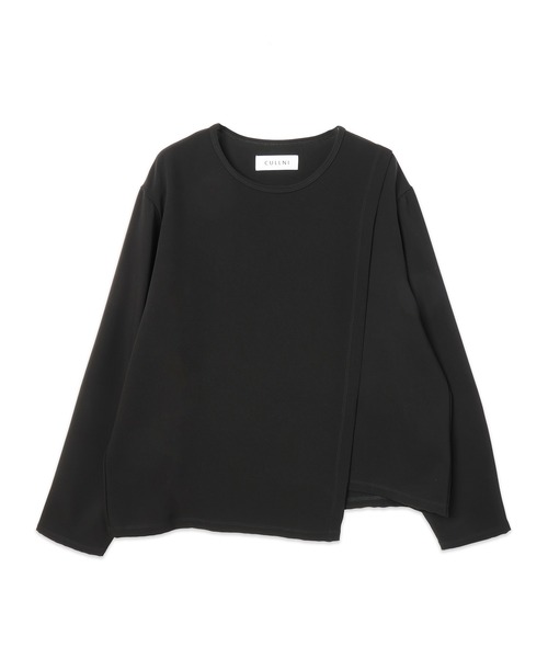 CULLNI(クルニ)の「Triacetate Airy Cloth Wrap Long Sleeve Pullover(Tシャツ/カットソー・メンズ・オフホワイト/ネイビー/ブラウン/ブラック・2/1/0)」の3枚目の写真