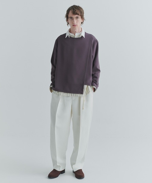 CULLNI(クルニ)の「Triacetate Airy Cloth Wrap Long Sleeve Pullover(Tシャツ/カットソー・メンズ・オフホワイト/ネイビー/ブラウン/ブラック・2/1/0)」の5枚目の写真