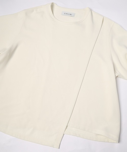 CULLNI(クルニ)の「Triacetate Airy Cloth Wrap Long Sleeve Pullover(Tシャツ/カットソー・メンズ・オフホワイト/ネイビー/ブラウン/ブラック・2/1/0)」の8枚目の写真