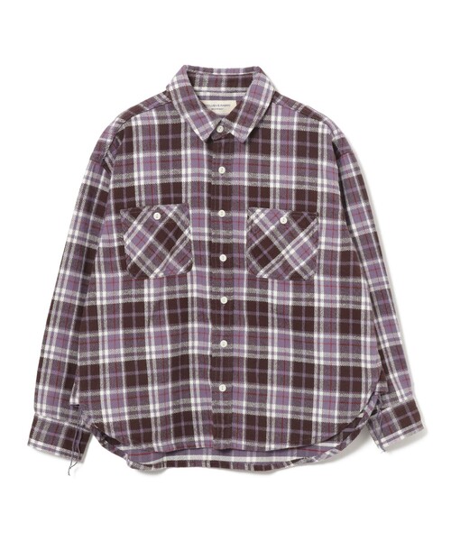 BEAMS BOY(ビームスボーイ)の「ボーイ ワーク チェックシャツ(シャツ/ブラウス・レディース・グレー/パープル/アイボリー・2/1)」の3枚目の写真
