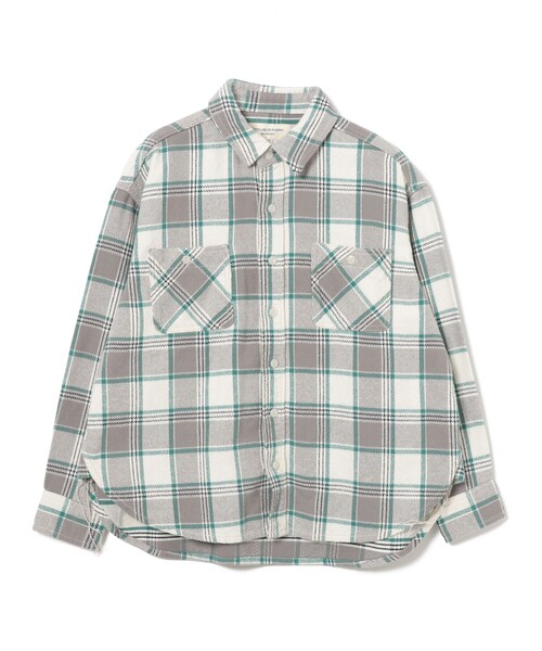 BEAMS BOY(ビームスボーイ)の「ボーイ ワーク チェックシャツ(シャツ/ブラウス・レディース・グレー/パープル/アイボリー・2/1)」の2枚目の写真