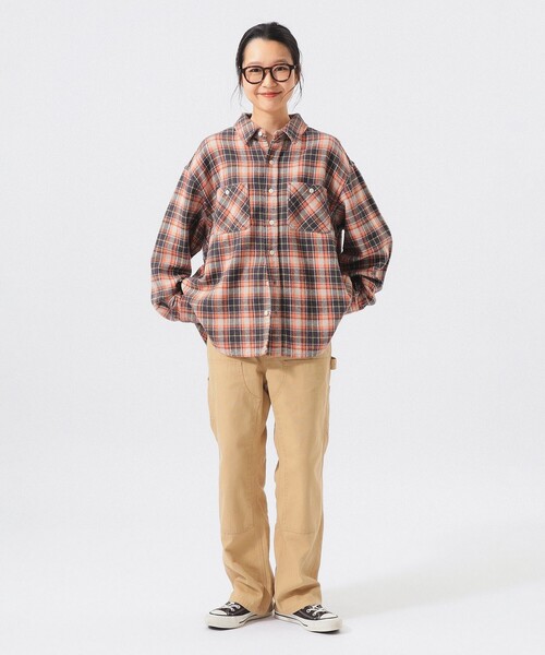 BEAMS BOY(ビームスボーイ)の「ボーイ ワーク チェックシャツ(シャツ/ブラウス・レディース・グレー/パープル/アイボリー・2/1)」の7枚目の写真