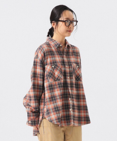 BEAMS BOY(ビームスボーイ)の「ボーイ ワーク チェックシャツ(シャツ/ブラウス・レディース・グレー/パープル/アイボリー・2/1)」の10枚目の写真