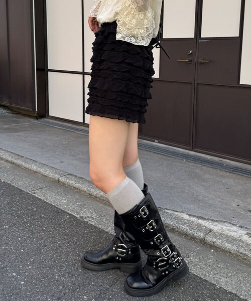 CIAOPANIC(チャオパニック)の「ティアードフリルショートパンツ(その他パンツ・レディース・ブラック/ホワイト・ONE SIZE)」の16枚目の写真