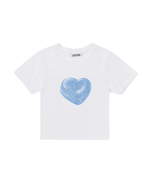 LOTSYOU(ロッツユー)の「LOTSYOU_THE FRIEND HEART CANDY Tee Blue(Tシャツ/カットソー・レディース・その他・OS)」の1枚目の写真