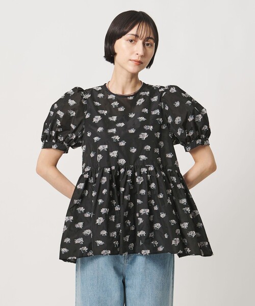 UNITED ARROWS(ユナイテッドアローズ)の「ブーケ カットジャガード ブラウス(シャツ/ブラウス・レディース・ネイビー/ブラック/その他1・FREE)」の5枚目の写真
