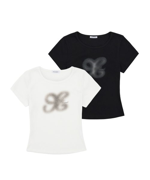 1993STUDIO(1993スタジオ)の「WベーシックスプレイグラフィックTシャツ(2色)(Tシャツ/カットソー・レディース・ホワイト/ブラック・LARGE/MEDIUM/SMALL)」の3枚目の写真