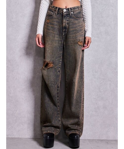 GYDA(ジェイダ)の「ハイウエストBACK OPEN BARREL LEGデニムパンツ(デニムパンツ・レディース・ブルー/インディゴブルー・MEDIUM/SMALL/X-SMALL)」の7枚目の写真