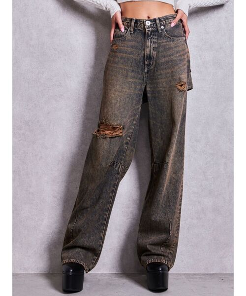 GYDA(ジェイダ)の「ハイウエストBACK OPEN BARREL LEGデニムパンツ(デニムパンツ・レディース・ブルー/インディゴブルー・MEDIUM/SMALL/X-SMALL)」の8枚目の写真