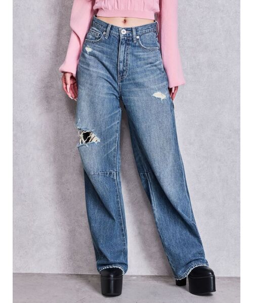 GYDA(ジェイダ)の「ハイウエストBACK OPEN BARREL LEGデニムパンツ(デニムパンツ・レディース・ブルー/インディゴブルー・MEDIUM/SMALL/X-SMALL)」の11枚目の写真