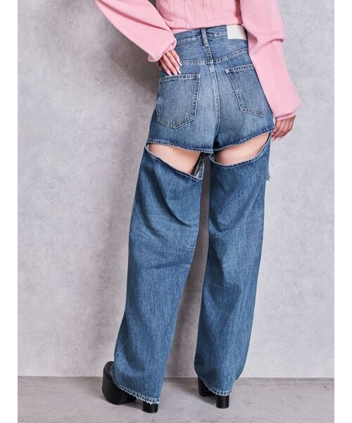 GYDA(ジェイダ)の「ハイウエストBACK OPEN BARREL LEGデニムパンツ(デニムパンツ・レディース・ブルー/インディゴブルー・MEDIUM/SMALL/X-SMALL)」の13枚目の写真