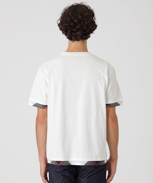 BLACK LABEL CRESTBRIDGE(ブラックレーベル・クレストブリッジ)の「チェックレイヤードマーセライズスラブTシャツ(Tシャツ/カットソー・メンズ・オレンジ系その他3/オフホワイト/ブルー系その他4/ブラック・XL/L/M)」の8枚目の写真