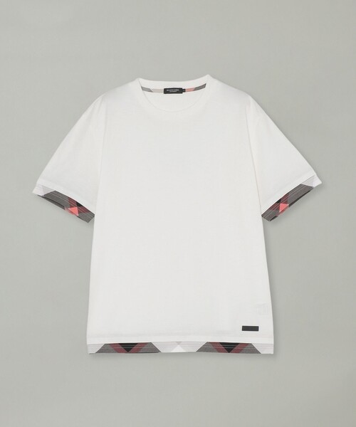 BLACK LABEL CRESTBRIDGE(ブラックレーベル・クレストブリッジ)の「チェックレイヤードマーセライズスラブTシャツ(Tシャツ/カットソー・メンズ・オレンジ系その他3/オフホワイト/ブルー系その他4/ブラック・XL/L/M)」の12枚目の写真