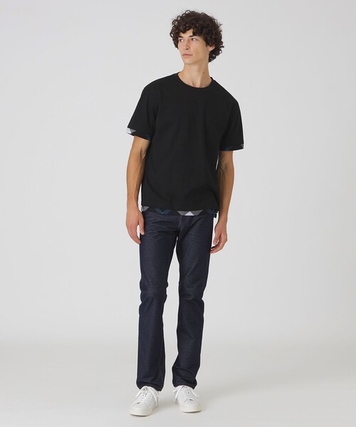 BLACK LABEL CRESTBRIDGE(ブラックレーベル・クレストブリッジ)の「チェックレイヤードマーセライズスラブTシャツ(Tシャツ/カットソー・メンズ・オレンジ系その他3/オフホワイト/ブルー系その他4/ブラック・XL/L/M)」の13枚目の写真