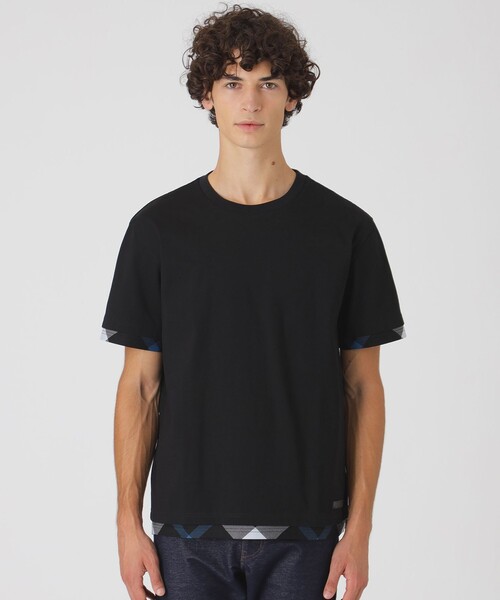 BLACK LABEL CRESTBRIDGE(ブラックレーベル・クレストブリッジ)の「チェックレイヤードマーセライズスラブTシャツ(Tシャツ/カットソー・メンズ・オレンジ系その他3/オフホワイト/ブルー系その他4/ブラック・XL/L/M)」の14枚目の写真