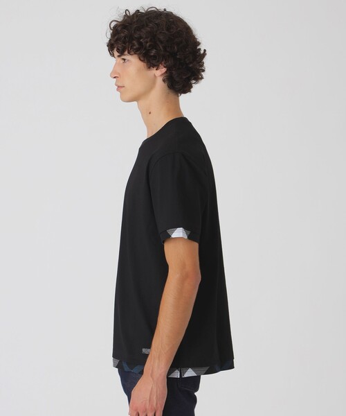 BLACK LABEL CRESTBRIDGE(ブラックレーベル・クレストブリッジ)の「チェックレイヤードマーセライズスラブTシャツ(Tシャツ/カットソー・メンズ・オレンジ系その他3/オフホワイト/ブルー系その他4/ブラック・XL/L/M)」の15枚目の写真