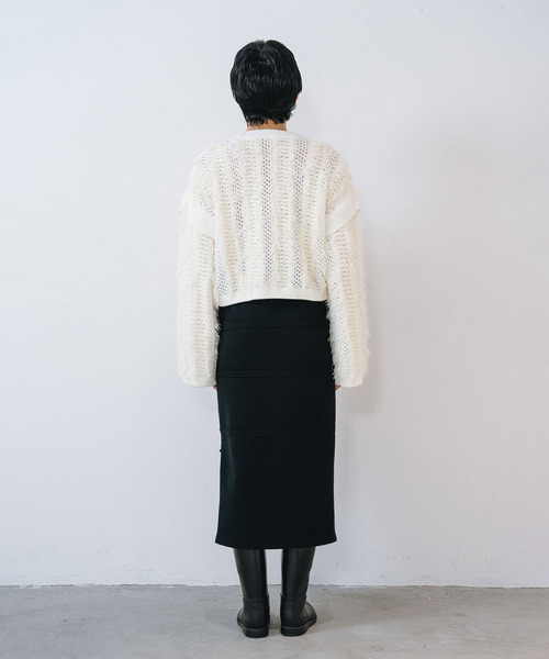 muller of yoshiokubo（ミュラーオブヨシオクボ）の「muller of yoshiokubo ミュラーオブヨシオクボ / FUZZY KNIT TOP ファジーニットトップス / MLF26804（ニット/セーター・レディース・ブラウン/アイボリー・FREE）」の4枚目の写真