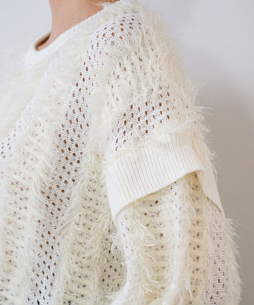 muller of yoshiokubo（ミュラーオブヨシオクボ）の「muller of yoshiokubo ミュラーオブヨシオクボ / FUZZY KNIT TOP ファジーニットトップス / MLF26804（ニット/セーター・レディース・ブラウン/アイボリー・FREE）」の8枚目の写真