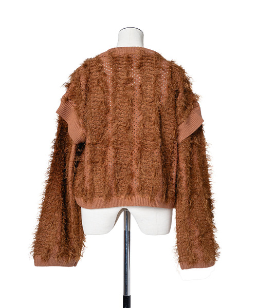 muller of yoshiokubo（ミュラーオブヨシオクボ）の「muller of yoshiokubo ミュラーオブヨシオクボ / FUZZY KNIT TOP ファジーニットトップス / MLF26804（ニット/セーター・レディース・ブラウン/アイボリー・FREE）」の11枚目の写真