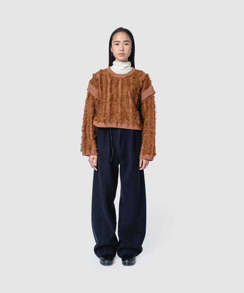 muller of yoshiokubo（ミュラーオブヨシオクボ）の「muller of yoshiokubo ミュラーオブヨシオクボ / FUZZY KNIT TOP ファジーニットトップス / MLF26804（ニット/セーター・レディース・ブラウン/アイボリー・FREE）」の12枚目の写真