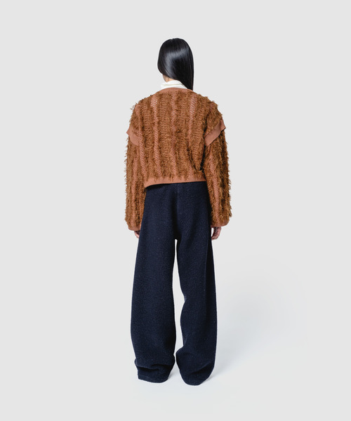 muller of yoshiokubo（ミュラーオブヨシオクボ）の「muller of yoshiokubo ミュラーオブヨシオクボ / FUZZY KNIT TOP ファジーニットトップス / MLF26804（ニット/セーター・レディース・ブラウン/アイボリー・FREE）」の14枚目の写真