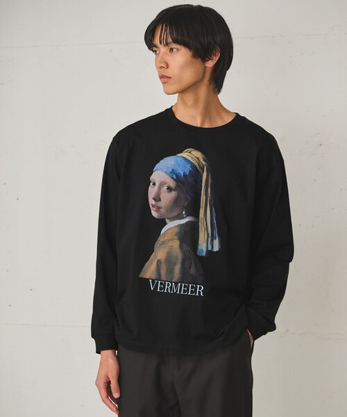 green label relaxing（グリーンレーベルリラクシング）の「フェルメール クルーネック プリント 長袖 Tシャツ（Tシャツ/カットソー・メンズ・その他1/ブラック/その他2・S/XL/L/M）」の2枚目の写真