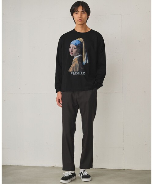 green label relaxing（グリーンレーベルリラクシング）の「フェルメール クルーネック プリント 長袖 Tシャツ（Tシャツ/カットソー・メンズ・その他1/ブラック/その他2・S/XL/L/M）」の4枚目の写真