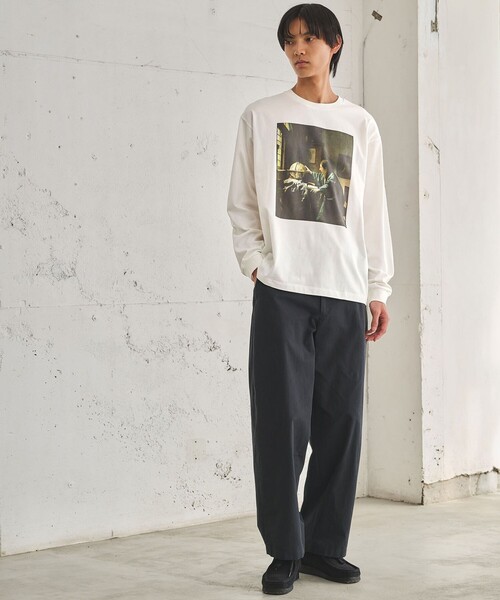 green label relaxing（グリーンレーベルリラクシング）の「フェルメール クルーネック プリント 長袖 Tシャツ（Tシャツ/カットソー・メンズ・その他1/ブラック/その他2・S/XL/L/M）」の6枚目の写真