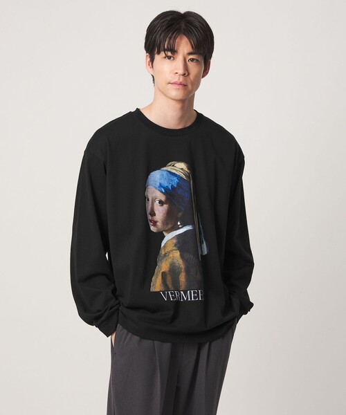 green label relaxing（グリーンレーベルリラクシング）の「フェルメール クルーネック プリント 長袖 Tシャツ（Tシャツ/カットソー・メンズ・その他1/ブラック/その他2・S/XL/L/M）」の7枚目の写真