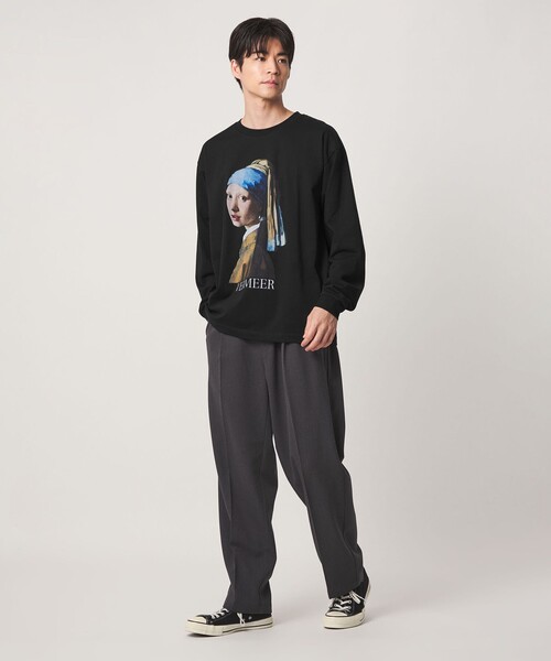 green label relaxing（グリーンレーベルリラクシング）の「フェルメール クルーネック プリント 長袖 Tシャツ（Tシャツ/カットソー・メンズ・その他1/ブラック/その他2・S/XL/L/M）」の8枚目の写真