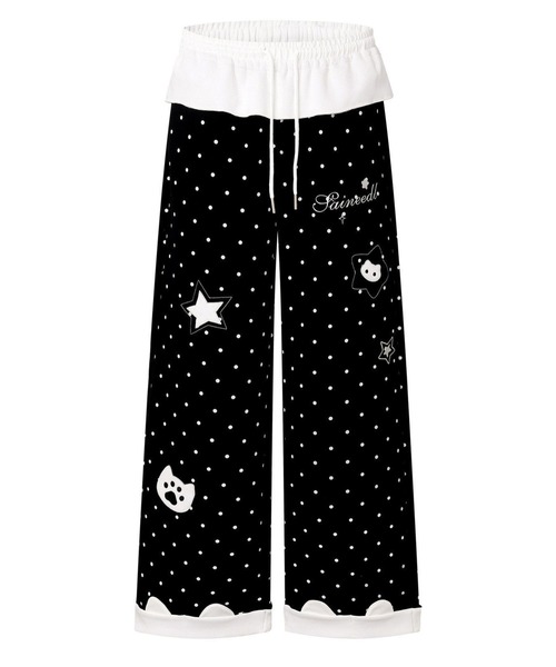 AsheKsha(アシクシャ)の「水玉星プリントワイドレジャーパンツ(その他パンツ・レディース・ブラック/ホワイト・F)」の19枚目の写真