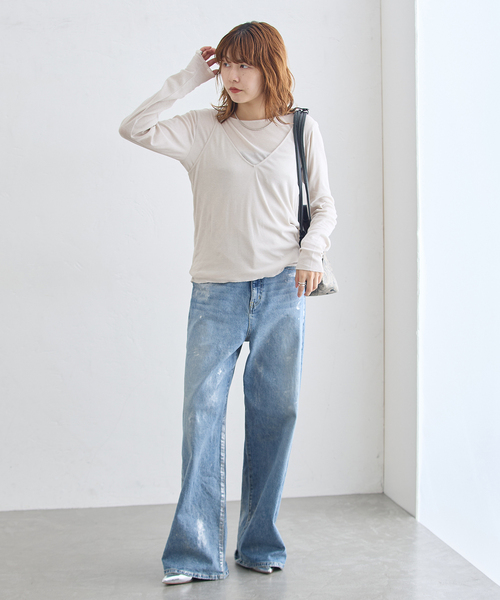 THE NEWHOUSE(ザニューハウス)の「THE NEWHOUSE/ザ ニューハウス FOILED MILTON JEAN デニムパンツ(デニムパンツ・レディース・ブルー・24/26)」の3枚目の写真