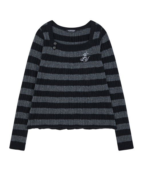 LUVISTRUE(ラヴイズトゥルー)の「RL SQUARE NECK KNIT(BLACK)(ニット/セーター・レディース・その他・FREE)」の2枚目の写真