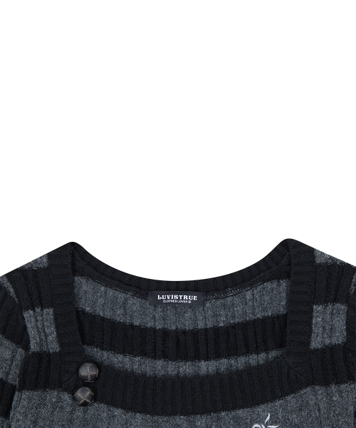 LUVISTRUE(ラヴイズトゥルー)の「RL SQUARE NECK KNIT(BLACK)(ニット/セーター・レディース・その他・FREE)」の4枚目の写真