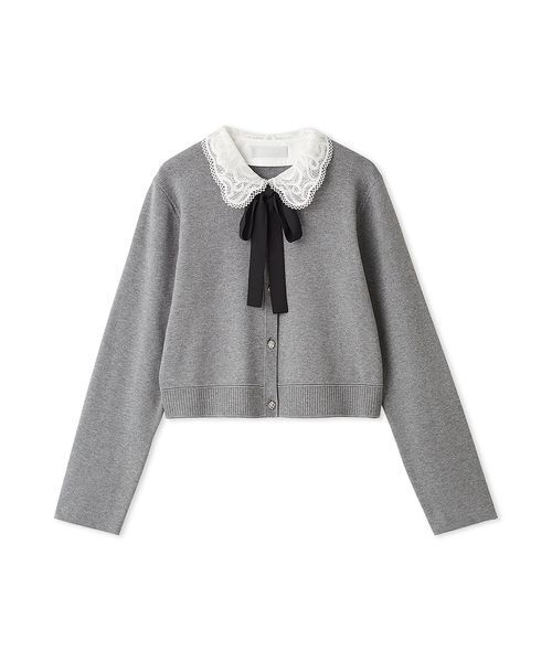 CELFORD(セルフォード)の「【WEB・ルミネ限定】レースカラーデタッチャブルカーディガン(カーディガン/ボレロ・レディース・チャコールグレー/ブラック/サックスブルー・38/36)」の1枚目の写真