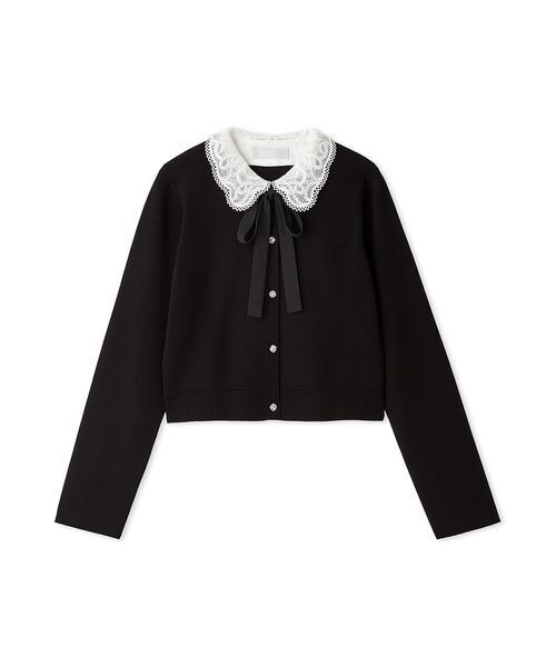CELFORD(セルフォード)の「【WEB・ルミネ限定】レースカラーデタッチャブルカーディガン(カーディガン/ボレロ・レディース・チャコールグレー/ブラック/サックスブルー・38/36)」の2枚目の写真
