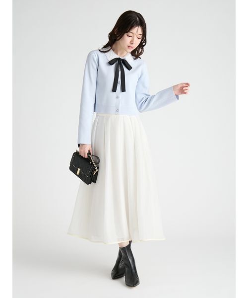CELFORD(セルフォード)の「【WEB・ルミネ限定】レースカラーデタッチャブルカーディガン(カーディガン/ボレロ・レディース・チャコールグレー/ブラック/サックスブルー・38/36)」の5枚目の写真