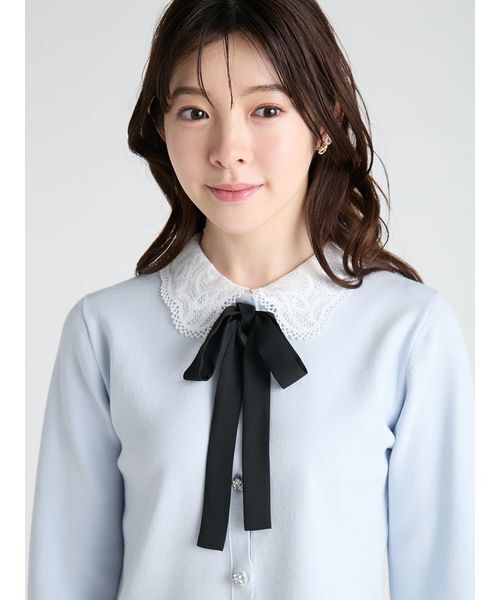 CELFORD(セルフォード)の「【WEB・ルミネ限定】レースカラーデタッチャブルカーディガン(カーディガン/ボレロ・レディース・チャコールグレー/ブラック/サックスブルー・38/36)」の9枚目の写真