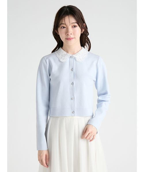 CELFORD(セルフォード)の「【WEB・ルミネ限定】レースカラーデタッチャブルカーディガン(カーディガン/ボレロ・レディース・チャコールグレー/ブラック/サックスブルー・38/36)」の14枚目の写真
