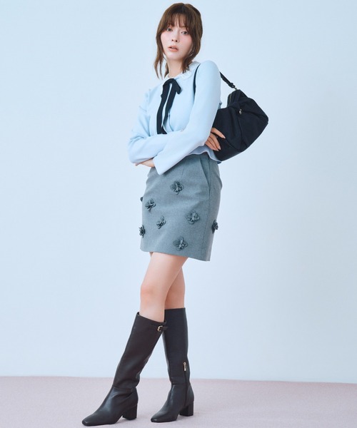 CELFORD(セルフォード)の「【WEB・ルミネ限定】レースカラーデタッチャブルカーディガン(カーディガン/ボレロ・レディース・チャコールグレー/ブラック/サックスブルー・38/36)」の4枚目の写真
