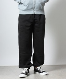 【Nylaus】裏起毛 ワイドスウェットパンツ ストレッチパンツ ロングパンツ 無地