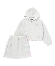 nexchic（ネクシック）の「フーディスカート裏毛セットアップ(110~150cm)（セットアップ）」