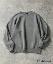 J.S.Homestead / コットン ポリ スウェット ライク クルー ニット