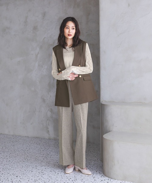 GLOBAL WORK(グローバルワーク)の「ラッセルレース袖ボタンプルオーバー/1054145(Tシャツ/カットソー・レディース・ボルドー/オフホワイト/ブラック・LARGE/MEDIUM)」の5枚目の写真