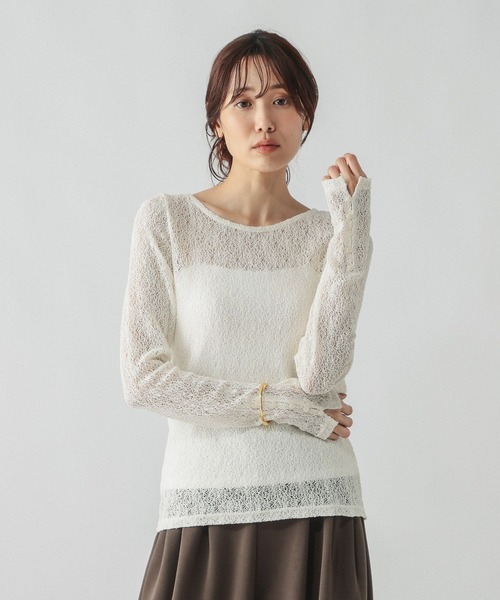 GLOBAL WORK(グローバルワーク)の「ラッセルレース袖ボタンプルオーバー/1054145(Tシャツ/カットソー・レディース・ボルドー/オフホワイト/ブラック・LARGE/MEDIUM)」の15枚目の写真