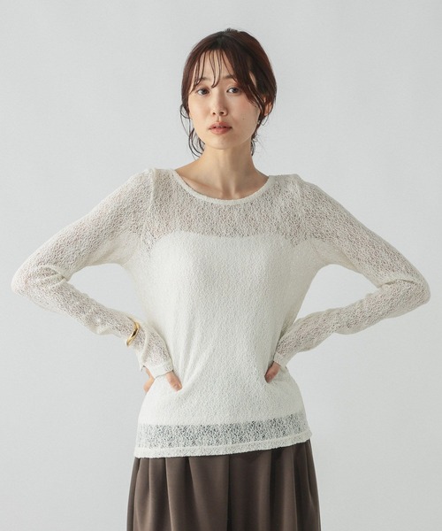 GLOBAL WORK(グローバルワーク)の「ラッセルレース袖ボタンプルオーバー/1054145(Tシャツ/カットソー・レディース・ボルドー/オフホワイト/ブラック・LARGE/MEDIUM)」の16枚目の写真