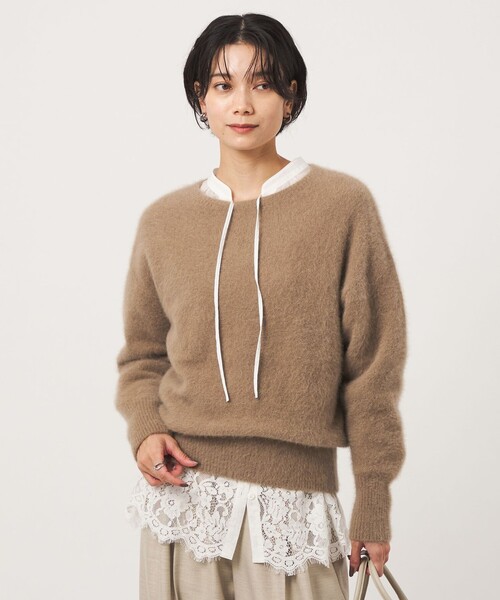 green label relaxing(グリーンレーベルリラクシング)の「ヘアリー ニット プルオーバー(ニット/セーター・レディース・ベージュ/ライトブルー/モカ/ブラック・FREE)」の5枚目の写真
